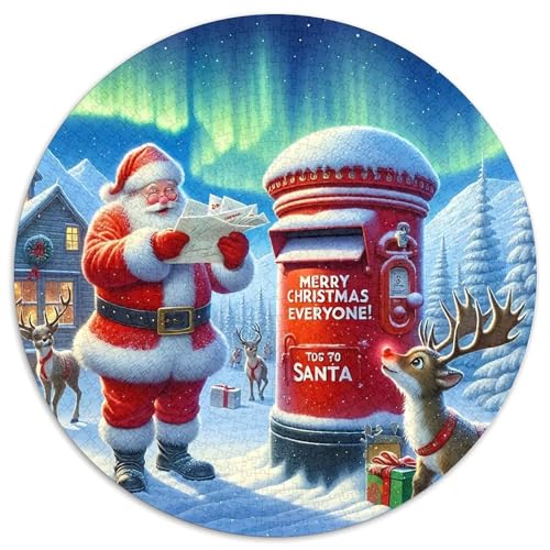 Weihnachtsmann Rund Puzzles 1000 Teile Erwachsene Und Kinder Puzzle Clevere Rätsel Geschenke Druck Schwieriges Verringerter Legespiel Spiele Geschicklichkeitsspiel Geschenk 1000pcs (67.5x67.5cm) von RTTASVLZX