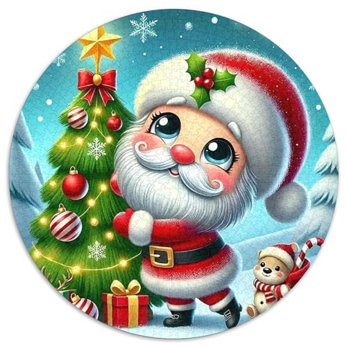 Weihnachtsmann Rund Puzzles 1000 Teile Erwachsene Und Kinder Puzzle Einzigartige DIY Clevere Rätsel Geschenke Druck Schwieriges Verringerter Legespiel Spiele 1000pcs (67.5x67.5cm) von RTTASVLZX