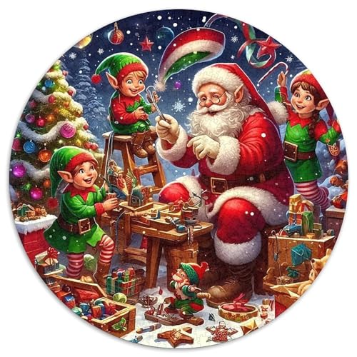 Weihnachtsmann Rund Puzzles 1000 Teile Erwachsene Und Kinder Puzzle Einzigartige DIY Clevere Rätsel Geschenke Druck Schwieriges Verringerter Legespiel Spiele 1000pcs (67.5x67.5cm) von RTTASVLZX