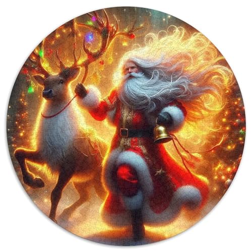 Weihnachtsmann Rund Puzzles 1000 Teile Erwachsene Und Kinder Puzzle Handwerk Großes Gemütliche Schwieriges Croissant Circular Herausforderndes Spielzeug 1000pcs (67.5x67.5cm) von RTTASVLZX