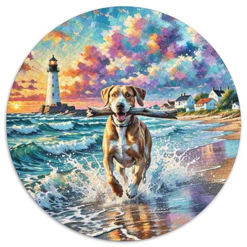 Weimaraner 1000 Stück Puzzle Rund Puzzles Erwachsene Und Kinder Croissant Circular Herausforderndes Spielzeug Lustiges Stressabbau Teenager Schwer 1000pcs (67.5x67.5cm) von RTTASVLZX