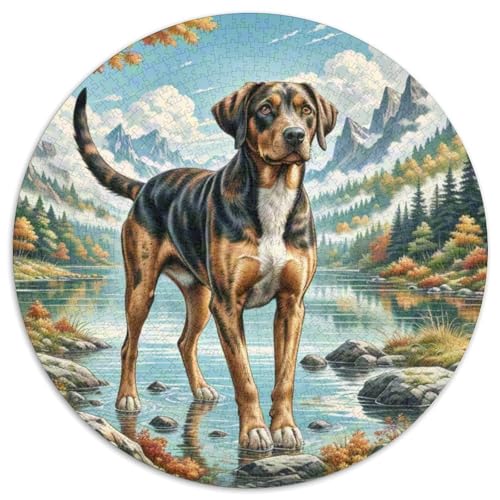 Weimaraner Rund Puzzles 1000 Teile Erwachsene Und Kinder Puzzle Einzigartige DIY Clevere Rätsel Geschenke Druck Schwieriges Verringerter Legespiel Spiele 1000pcs (67.5x67.5cm) von RTTASVLZX