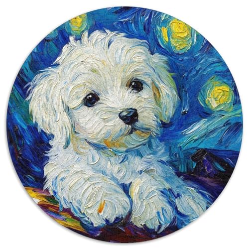 West Highland Weißer Terrier Puzzle 1000 Teile Rund Puzzles Erwachsene Und Kinder Lernspiel Rätsel Teiliges Clevere Voller Größe Geschenk Poster Spiel 1000pcs (67.5x67.5cm) von RTTASVLZX