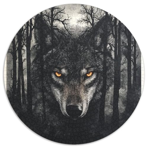Wolf 1000 Stück Puzzle Rund Puzzles Erwachsene Und Kinder Legespiel Spiele Geschicklichkeitsspiel Geschenk Spielabende Lernen Fordernde Kleinkinder 1000pcs (67.5x67.5cm) von RTTASVLZX