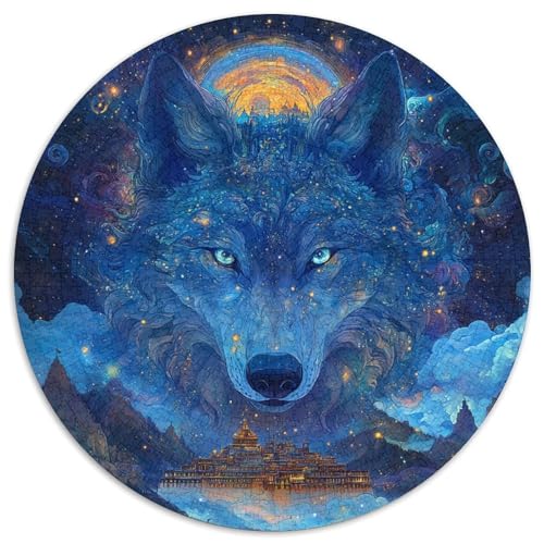 Wolf Puzzle 1000 Teile Rund Puzzles Erwachsene Und Kinder Croissant Circular Herausforderndes Spielzeug Lustiges Stressabbau Teenager Schwer 1000pcs (67.5x67.5cm) von RTTASVLZX