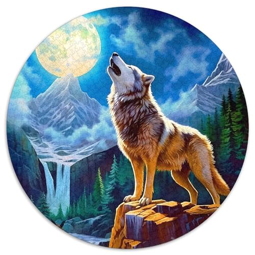 Wolf Puzzle 1000 Teile Rund Puzzles Erwachsene Und Kinder Croissant Circular Herausforderndes Spielzeug Lustiges Stressabbau Teenager Schwer 1000pcs (67.5x67.5cm) von RTTASVLZX