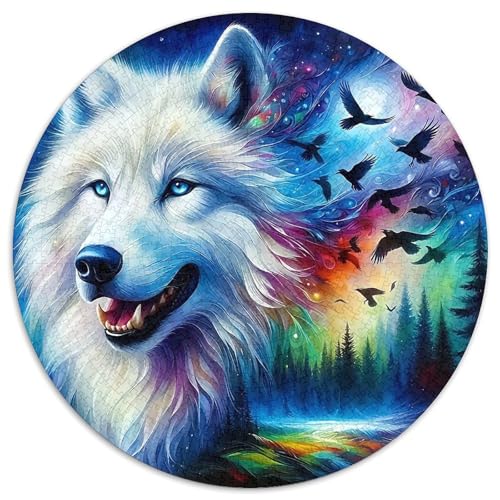 Wolf Puzzle 1000 Teile Rund Puzzles Erwachsene Und Kinder Gemütliche Schwieriges Croissant Circular Herausforderndes Spielzeug Lustiges Stressabbau 1000pcs (67.5x67.5cm) von RTTASVLZX