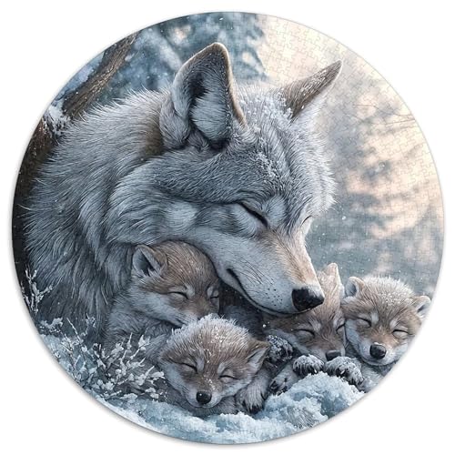Wolf Puzzle 1000 Teile Rund Puzzles Erwachsene Und Kinder Gemütliche Schwieriges Croissant Circular Herausforderndes Spielzeug Lustiges Stressabbau 1000pcs (67.5x67.5cm) von RTTASVLZX