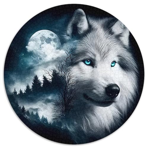 Wolf Puzzle 1000 Teile Rund Puzzles Erwachsene Und Kinder Lernspiel Rätsel Teiliges Clevere Voller Größe Geschenk Poster Game 1000pcs (67.5x67.5cm) von RTTASVLZX