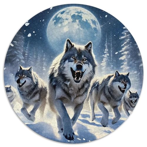 Wolf Puzzle 1000 Teile Rund Puzzles Erwachsene Und Kinder Romantisches Motiv Ältere Magischer Lernspiel Rätsel Teiliges Clevere 1000pcs (67.5x67.5cm) von RTTASVLZX