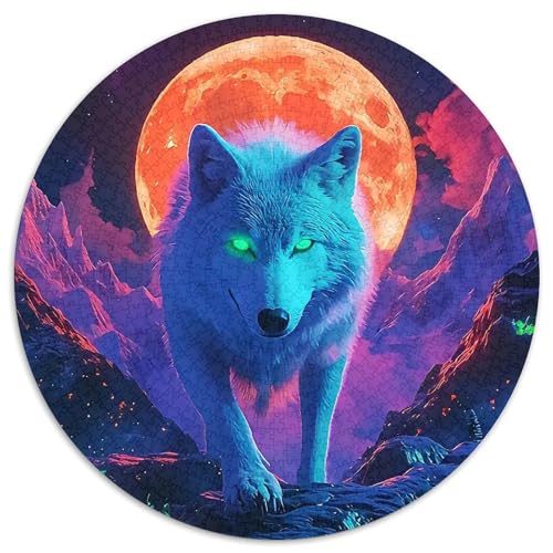 Wolf Rund Puzzles 1000 Teile Erwachsene Und Kinder Puzzle Gemütliche Schwieriges Croissant Circular Herausforderndes Spielzeug Lustiges Stressabbau 1000pcs (67.5x67.5cm) von RTTASVLZX