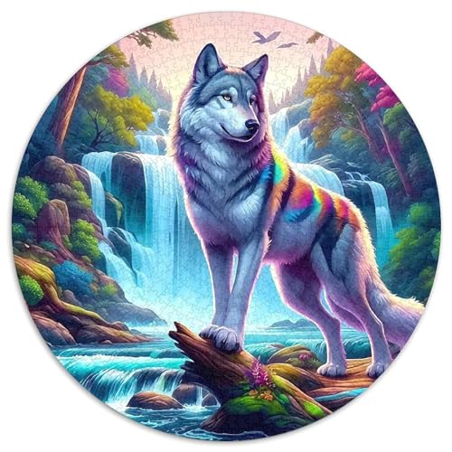 Wolf Rund Puzzles 1000 Teile Erwachsene Und Kinder Puzzle Handwerk Großes Gemütliche Schwieriges Croissant Circular Herausforderndes Spielzeug 1000pcs (67.5x67.5cm) von RTTASVLZX