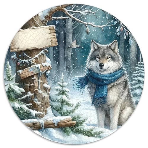 Wolf Rund Puzzles 1000 Teile Erwachsene Und Kinder Puzzle Ostereiern Boden Romantisches Motiv Ältere Magischer Lernspiel Rätsel 1000pcs (67.5x67.5cm) von RTTASVLZX