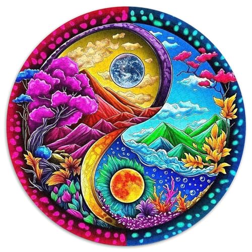 Yin-Yang Rund Puzzles 1000 Teile Erwachsene Und Kinder Puzzle Romantisches Motiv Ältere Magischer Lernspiel Rätsel Teiliges Clevere 1000pcs (67.5x67.5cm) von RTTASVLZX