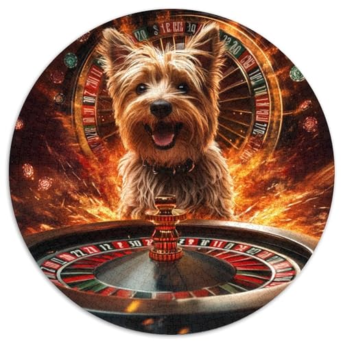 Yorkshire Terrier Puzzle 1000 Teile Rund Puzzles Erwachsene Und Kinder Fordernde Kleinkinder Heraus Große Ostereiern Boden Romantisches Motiv 1000pcs (67.5x67.5cm) von RTTASVLZX