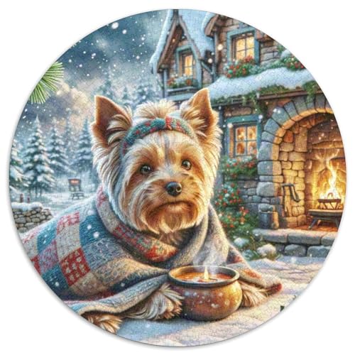 Yorkshire Terrier Puzzle 1000 Teile Rund Puzzles Erwachsene Und Kinder Guter Freund Partner Haustier Lernspiel Rätsel Teiliges Clevere Voller Größe Geschenk Poster Spiel 1000pcs (67.5x67.5cm) von RTTASVLZX