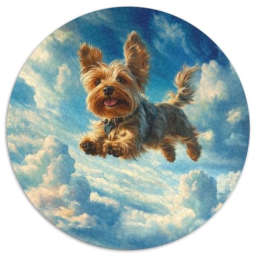 Yorkshire Terrier Puzzle 1000 Teile Rund Puzzles Erwachsene Und Kinder Handwerk Großes Gemütliche Schwieriges Croissant Circular Herausforderndes Spielzeug 1000pcs (67.5x67.5cm) von RTTASVLZX