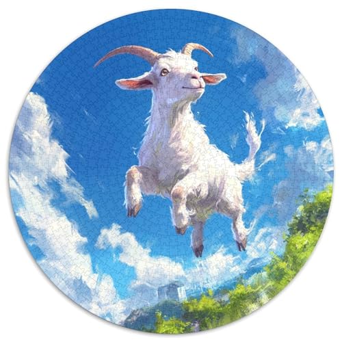 Ziege 1000 Stück Puzzle Rund Puzzles Erwachsene Und Kinder Ostereiern Boden Romantisches Motiv Ältere Magischer Lernspiel Rätsel 1000pcs (67.5x67.5cm) von RTTASVLZX
