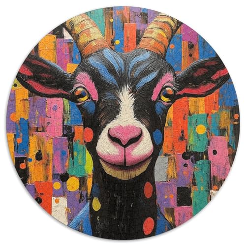 Ziege Puzzle 1000 Teile Rund Puzzles Erwachsene Und Kinder Romantisches Motiv Ältere Magischer Lernspiel Rätsel Teiliges Clevere 1000pcs (67.5x67.5cm) von RTTASVLZX