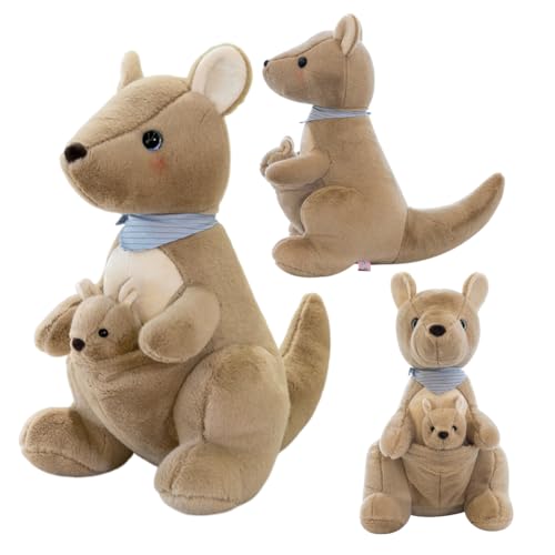 RTUHCSP Känguru Plüschtier Plüschtiere, 25cm Kuscheltier Mutter und Kind Känguru, Flauschiges Stofftier Känguru zum Kuscheln, Spielen und Schlafen, Süßes Kuscheltier Mutter und Kind Känguru RTUHCSP Känguru Plüschtier Plüschtiere, 25cm Kuscheltier Mutter und Kind Känguru, Flauschiges Stofftier Känguru zum Kuscheln, Spielen und Schlafen, Süßes Kuscheltier Mutter und Kind Känguru von RTUHCSP