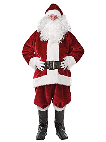 Rubie's Official 300085XL Weihnachtsmann-Kostüm für Erwachsene, Purpurfarben, hochwertig, für Herren, Größe XL, Brustumfang 116,8 cm, Taille 91,4-101,6 cm von Rubie's