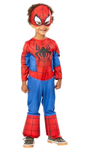 Rubies – Offizielles Marvel – Klassisches Spidey-Kostüm für Kinder – Größe 3–4 Jahre – Offizielles Kostüm mit Maske des Superhelden der Serie Spidey und seinen außergewöhnlichen Freunden. von RUBIE'S