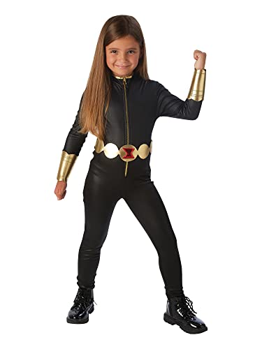 Rubie's offizielles Marvel Avengers Black Widow Mädchen Kostüm, Kindergröße Groß, Alter 7-8 Jahre Höhe 128 cm, Welttag des Buches Halloween von Rubie's