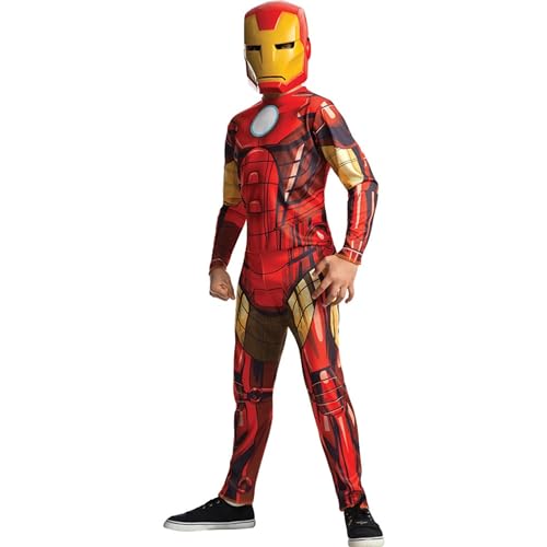 Rubies Avengers Offizielles Iron Man-Kostüm für Kinder, Größe 7 – 8 Jahre – Superhelden-Kostüm für Kinder, Marvel mit Overall und Maske, ideal für Halloween, Karneval von RUBIE'S