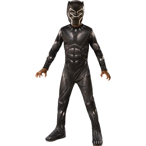 Rubies Avengers Offizielles Kostüm für Kinder, Black Panthers, Größe 7 – 8 Jahre – Superhelden-Kostüm für Kinder, Marvel mit Overall und Maske, ideal für Halloween, Karneval von RUBIE'S