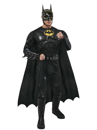 Rubies – DC Offizielles Luxus-Kostüm Batman Mickael Keaton – The Flash Movie – Größe M - Schwarzer Ritter - für Halloween, Karneval - Geschenkidee zu Weihnachten von RUBIE'S