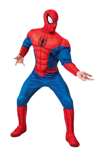 Rubies Offizielles Marvel Spiderman-Kostüm für Erwachsene – Größe STD – Kostüm mit langärmeligen Overall, Sturmhaube und Stiefelüberzug von RUBIE'S