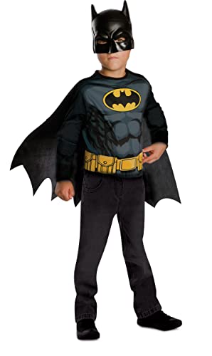 rubies ii, llc Rubies – DC offizielles Batman-Kostüm – Einheitsgröße 5 – 8 Jahre – Kostüm mit Langarm-Top, Umhang mit Klettverschluss und Maske – für Halloween, Karneval, Weihnachten von RUBIE'S