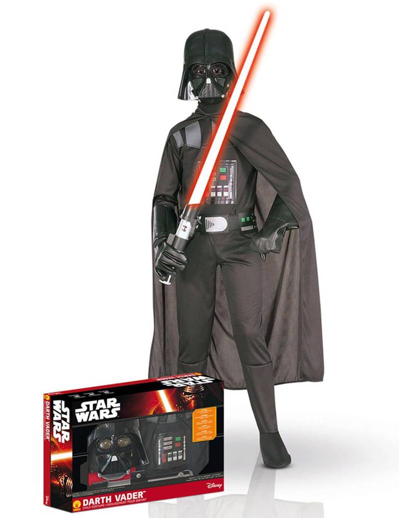 Star Wars Darth Vader Kinderkostüm-Set Lizenzware schwarz von RUBIES ALL