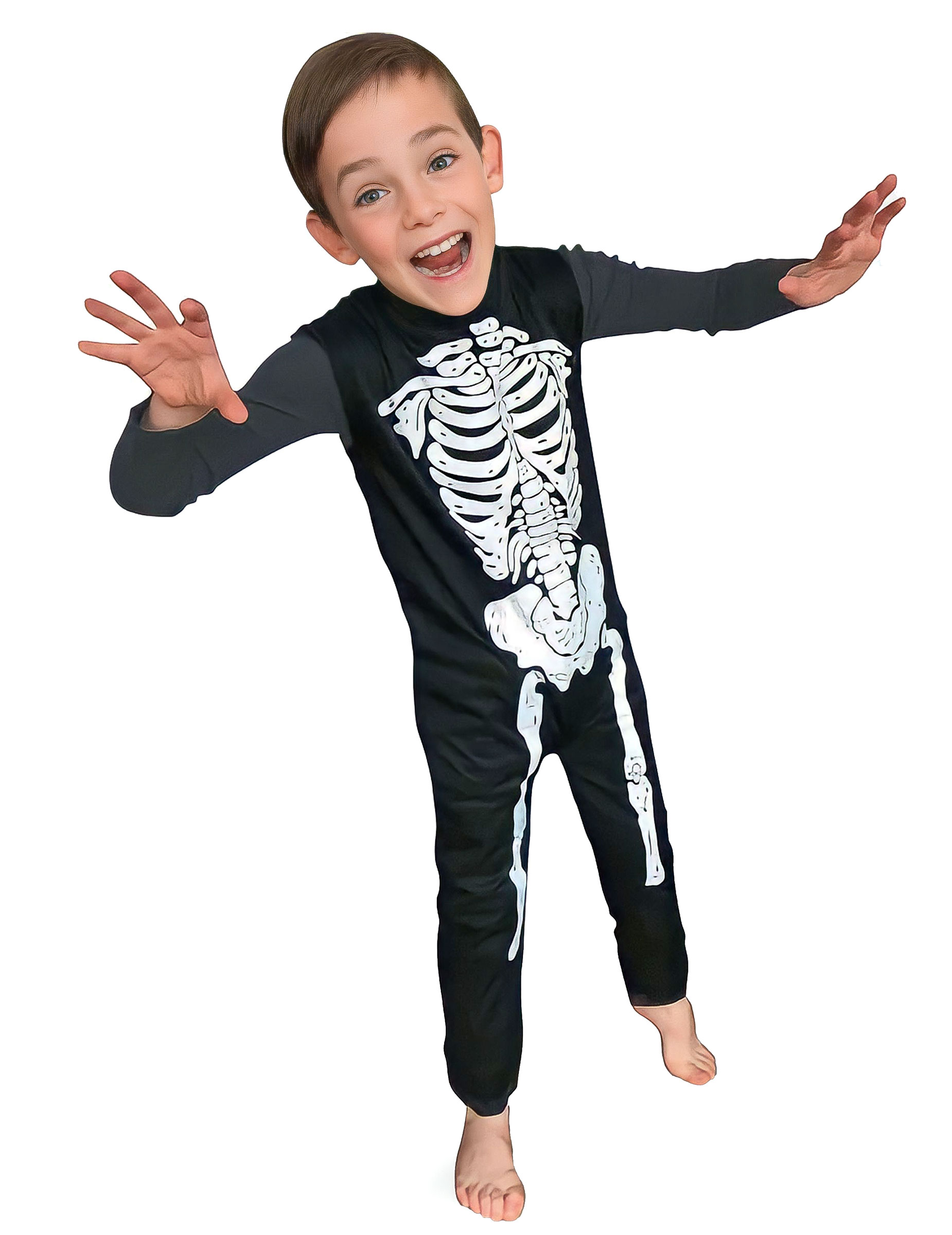 Ärmelloses Skelett-Kostüm für Jungen Halloween-Kinderkostüm schwarz-weiss Ärmelloses Skelett-Kostüm für Jungen Halloween-Kinderkostüm schwarz-weiss von RUBIES FRANCE