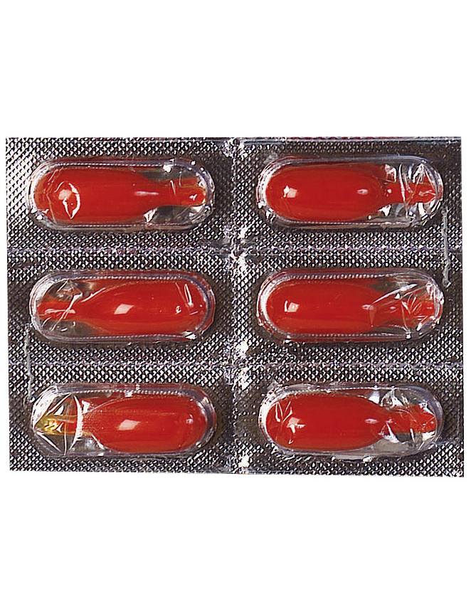 Blutkapseln für Halloween Kunstblutkapseln 6 Stueck rot von RUBIES FRANCE