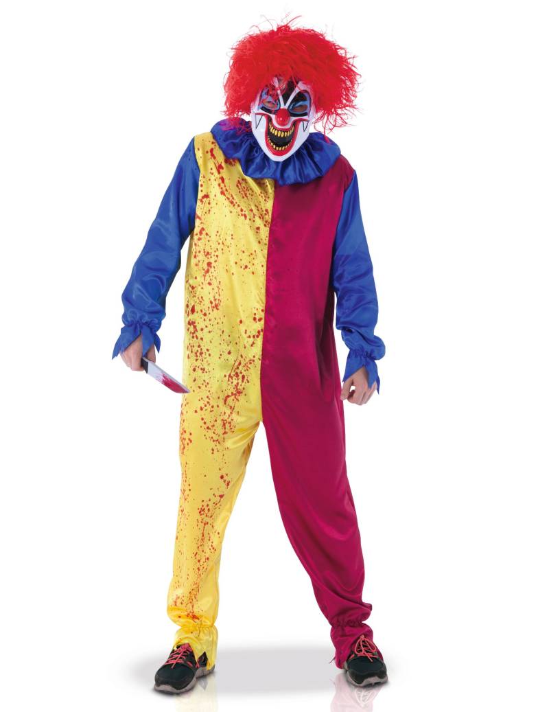 Blutrünstiger Psychoclown Halloween Kostüm für Herren bunt von RUBIES FRANCE