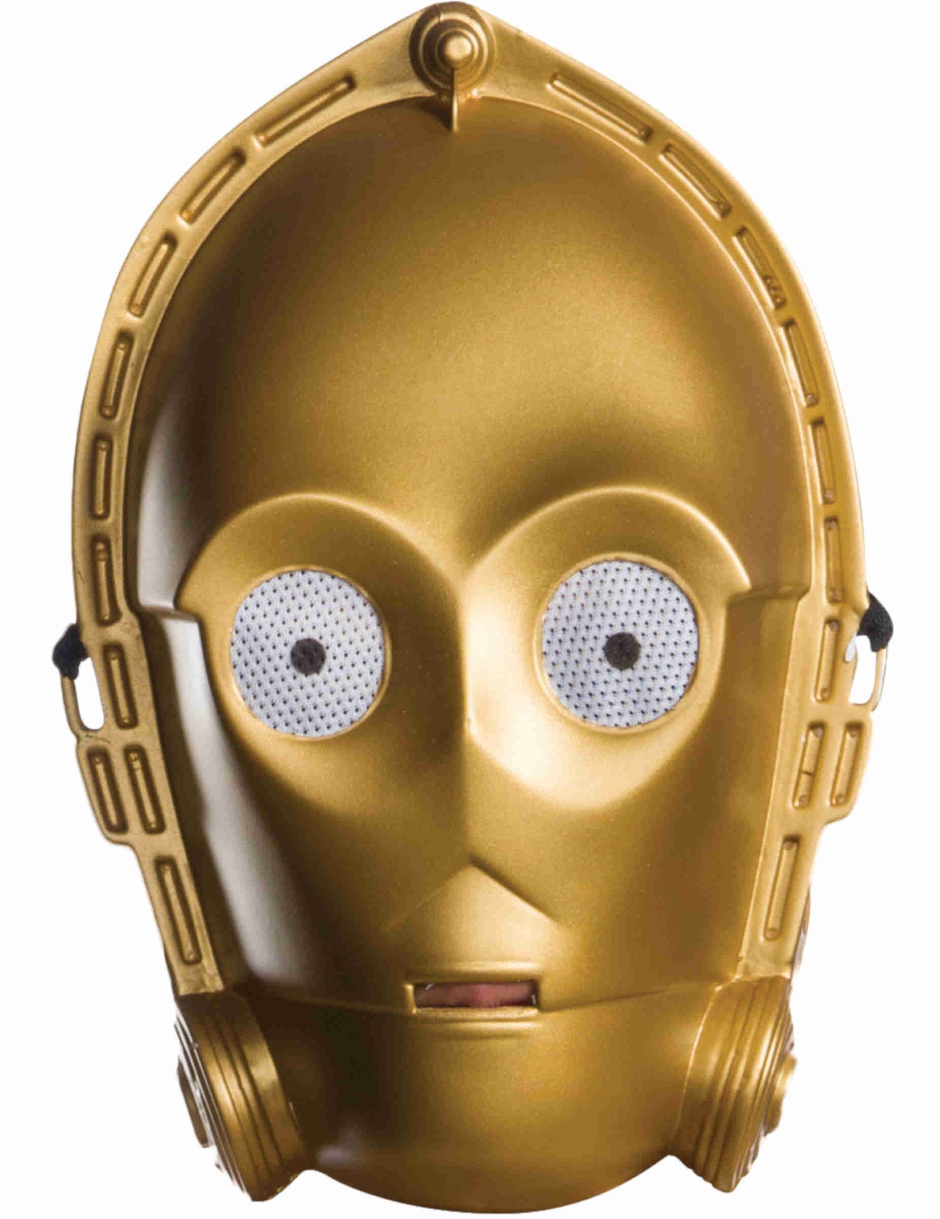 C3PO-Maske Vintag-Maske Star Wars gold von RUBIES FRANCE