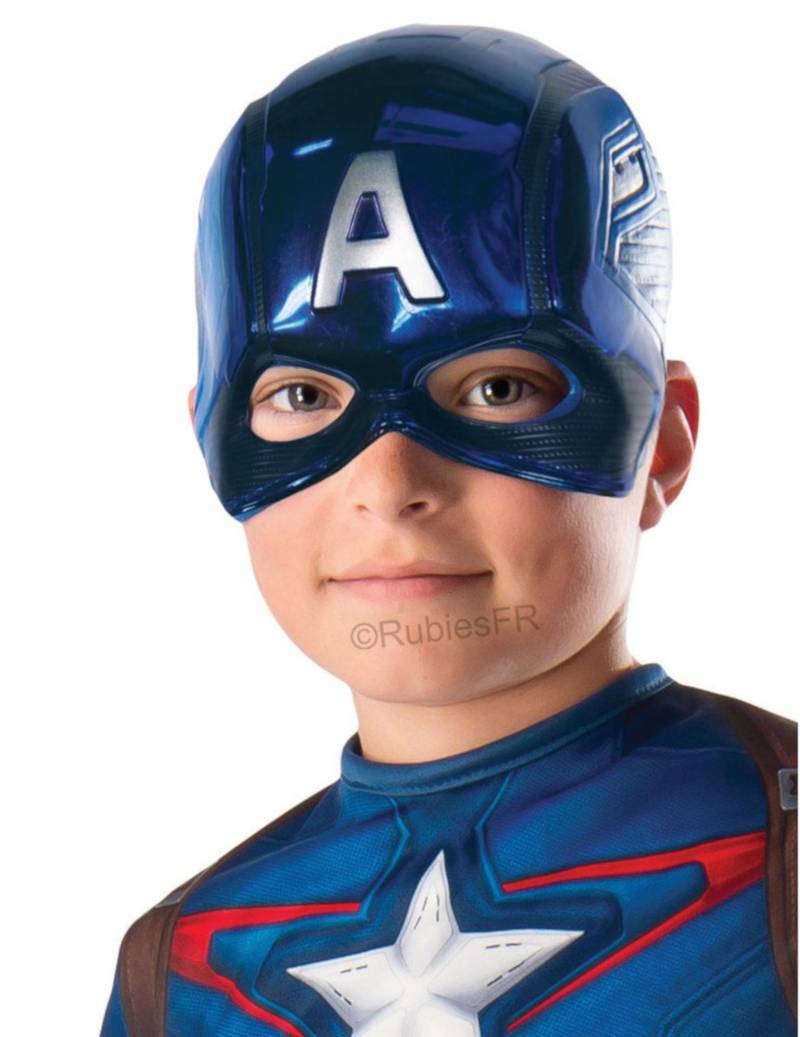 Captain America-Halbmaske für Kinder Marvel-Lizenzmaske blau von RUBIES FRANCE