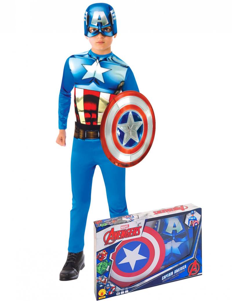 Captain America-Kinderkostüm blau-weiss-rot von RUBIES FRANCE