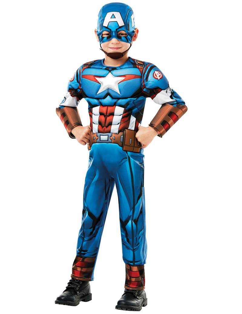 Captain America-Kostüm für Kinder Karneval blau-rot-weiss von RUBIES FRANCE