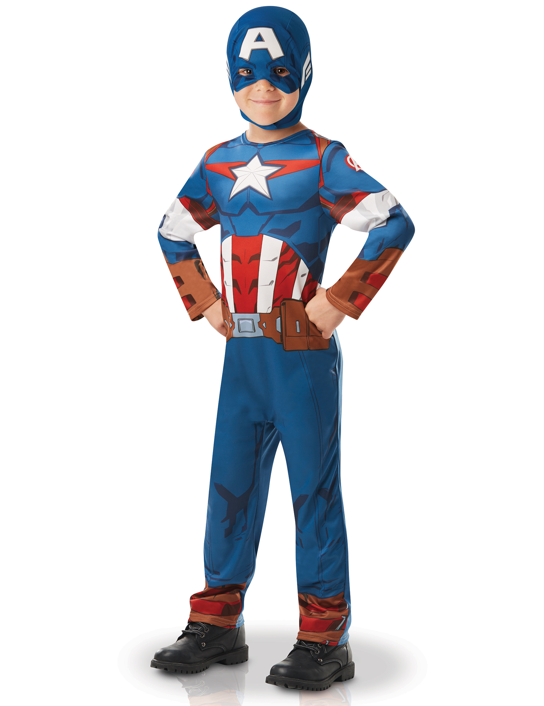 Captain America-Lizenzkostüm für Jungen blau-rot-weiss von RUBIES FRANCE