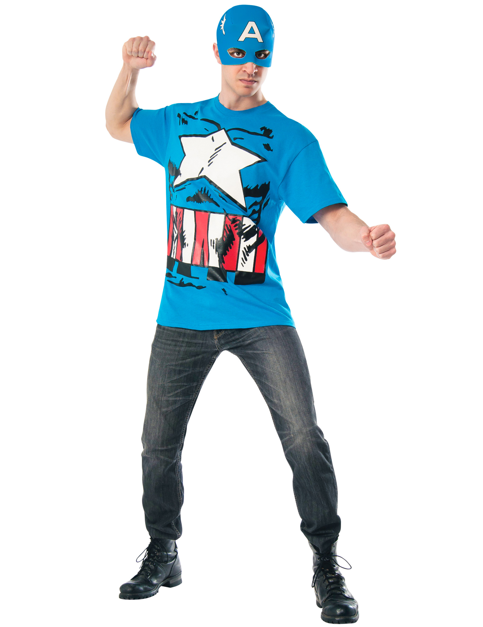 Captain America aus The Avengers - Kostüm und Maske blau Captain America aus The Avengers - Kostüm und Maske blau von RUBIES FRANCE