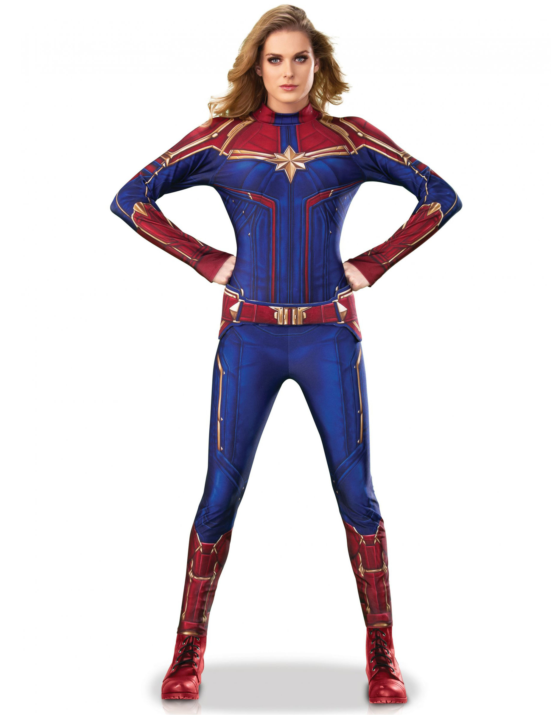 Captain Marvel Damenkostüm blau-rot-gold Captain Marvel Damenkostüm blau-rot-gold von RUBIES FRANCE