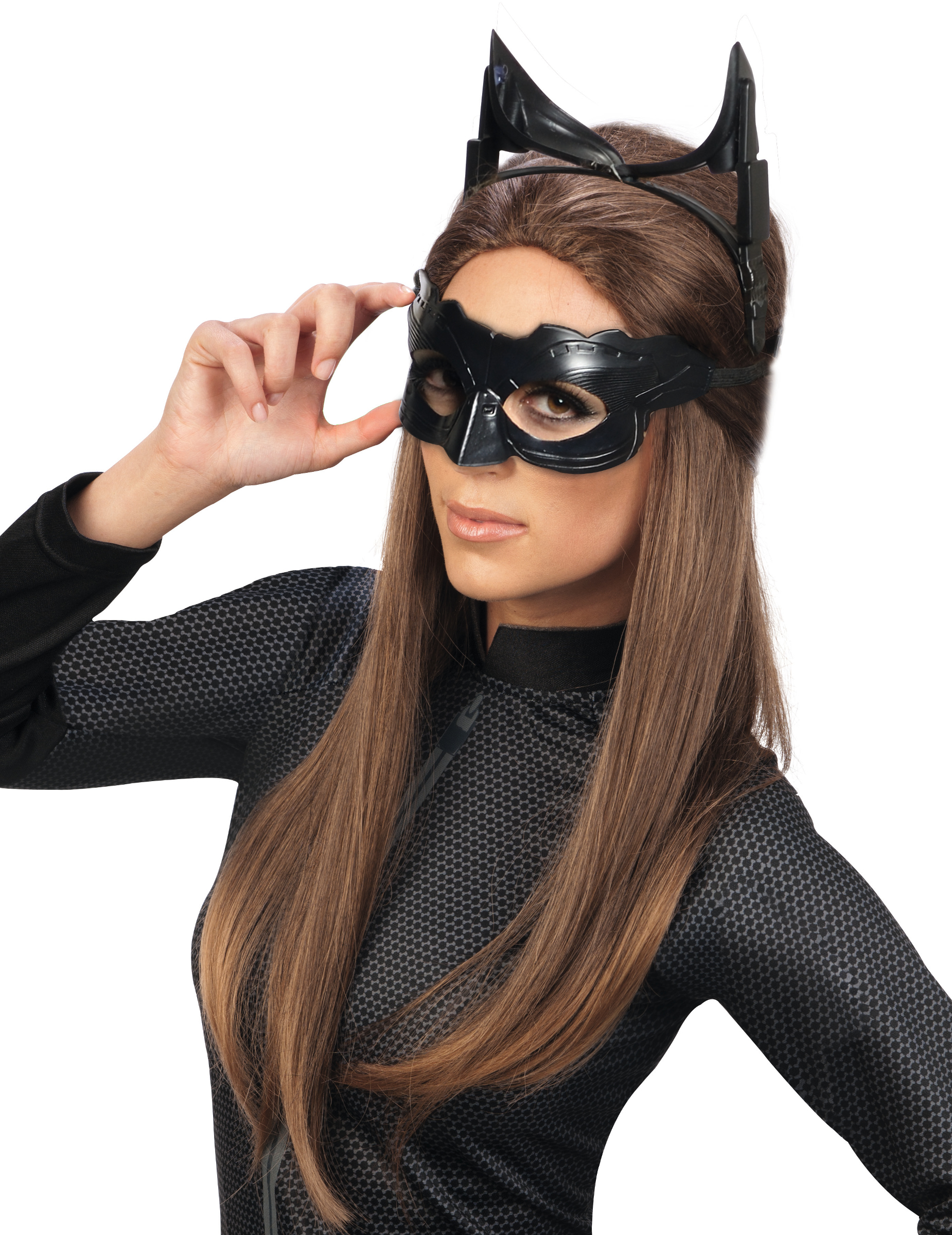Catwoman-Schnellkostüm-Set Catwoman-Lizenzartikel 3-teilig schwarz von RUBIES FRANCE