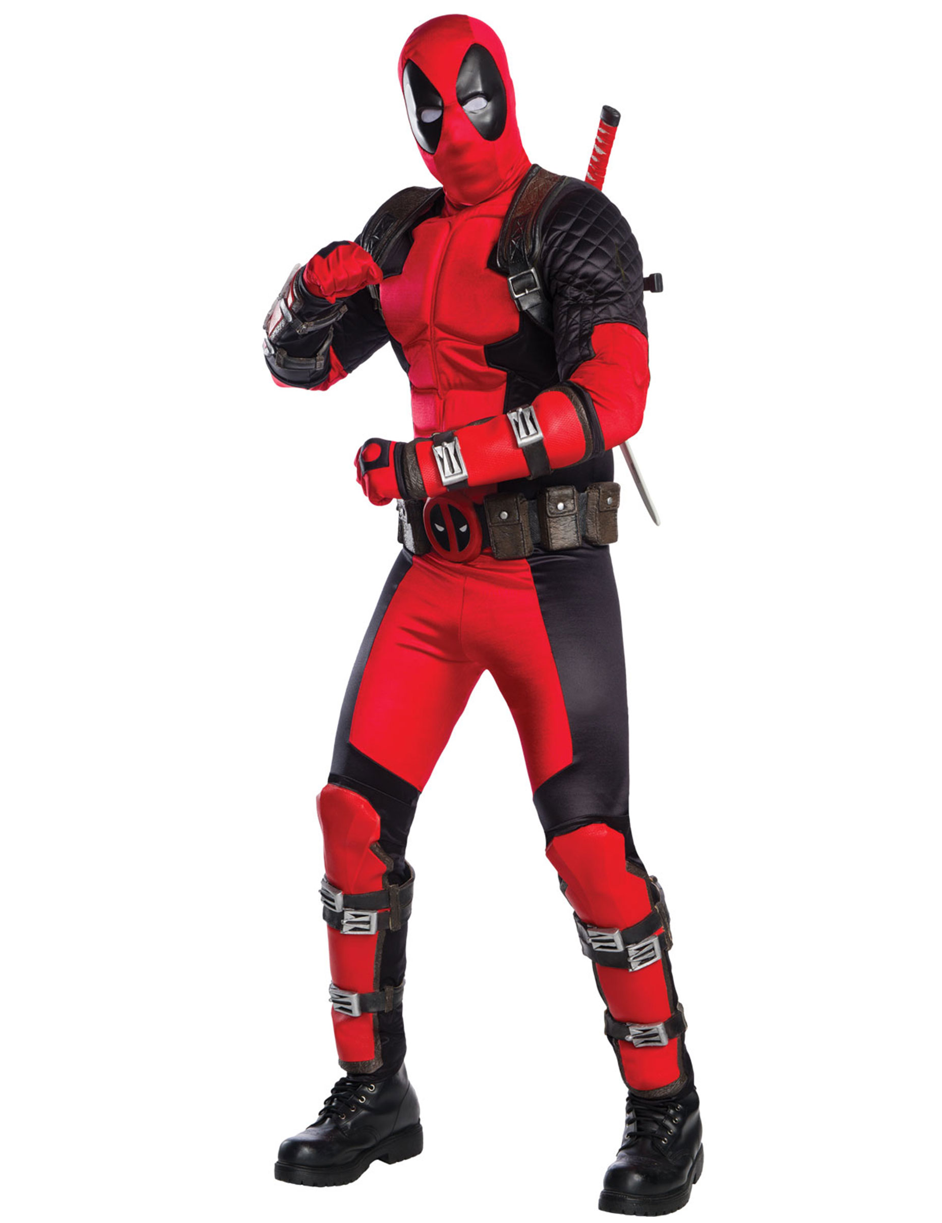 Deadpool-Lizenzkostüm für Erwachsene schwarz-rot von RUBIES UK