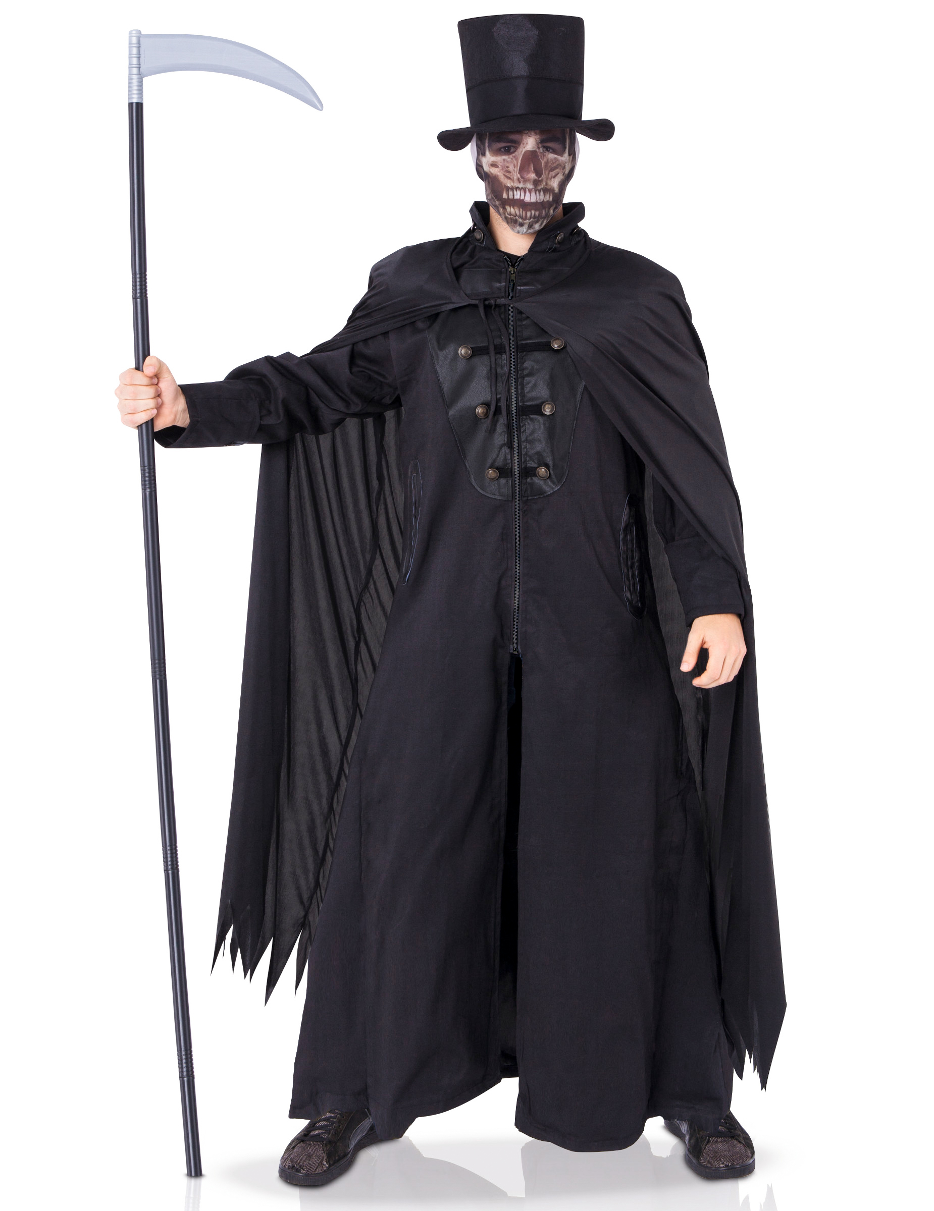 Erbarmungsloser Sensenmann Gevatter Tod Halloween Kostüm für Herren schwarz von RUBIES FRANCE