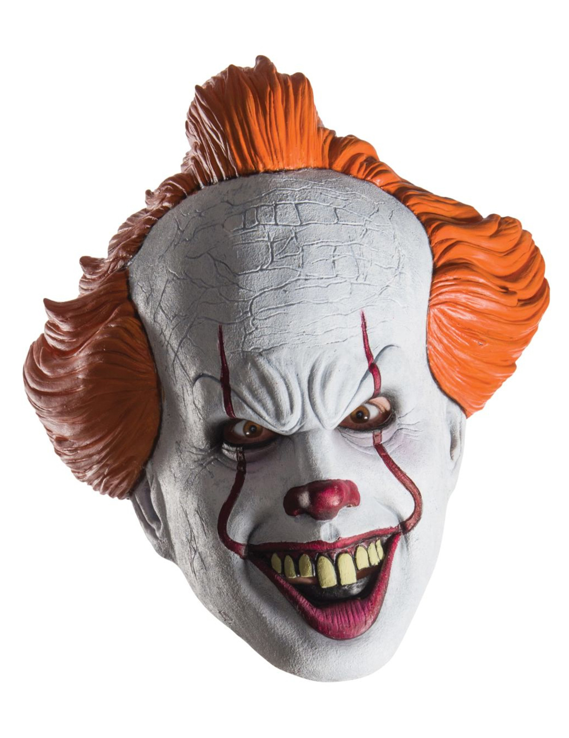 Es-Horrorclown-Maske für Erwachsene weiss-rot-orange von RUBIES FRANCE
