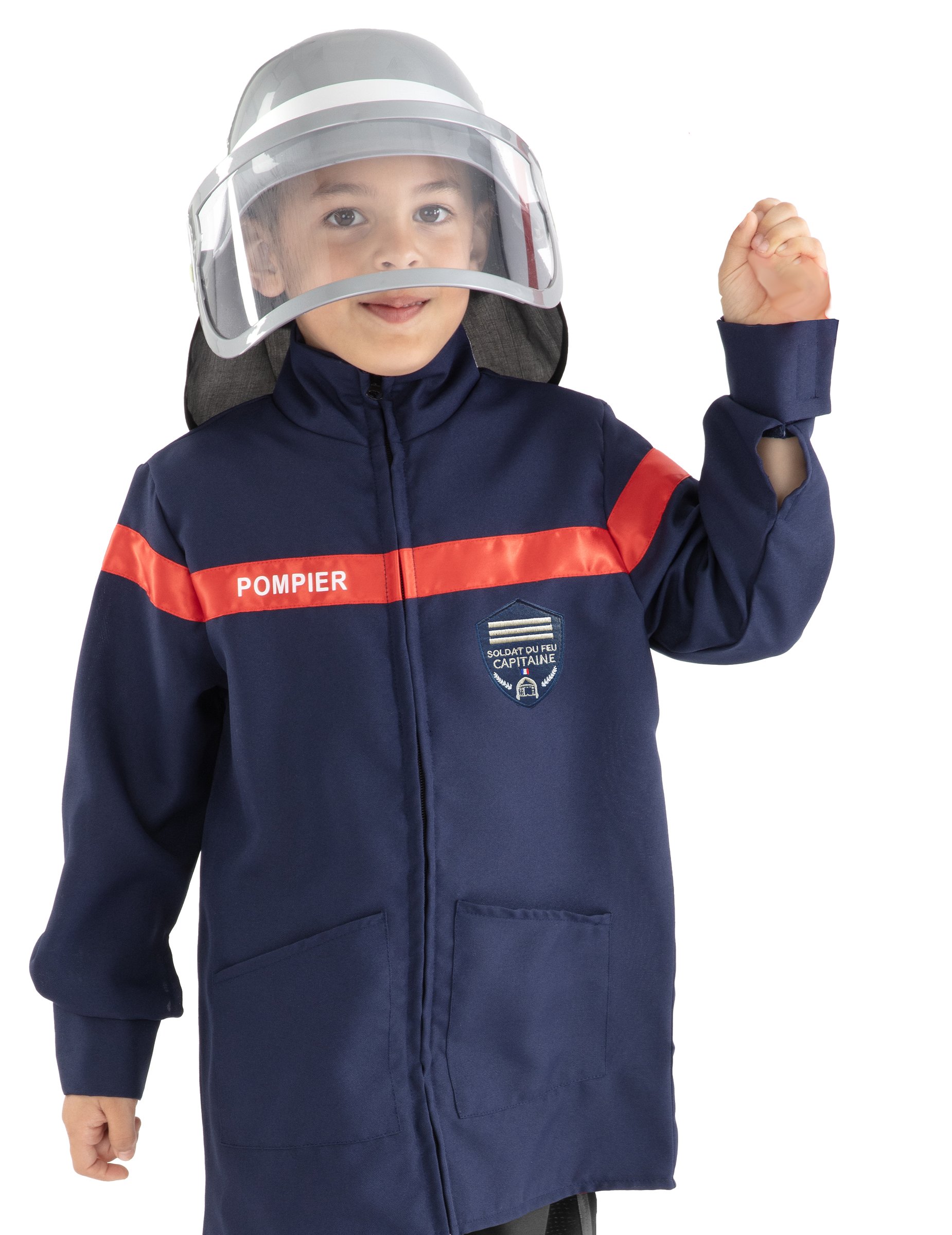 Feuerwehrmann Set für Kinder Jacke und Helm von RUBIES FRANCE