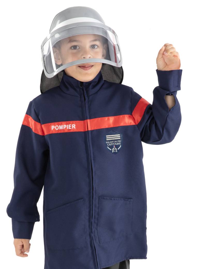 Feuerwehrmann Set für Kinder Jacke und Helm von RUBIES FRANCE