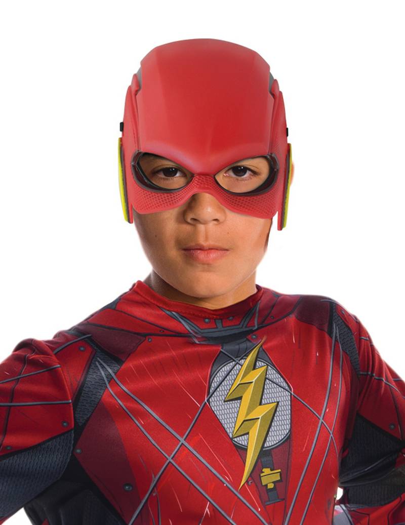 Flash-Halbmaske für Kinder DC-Lizenzmaske rot von RUBIES FRANCE